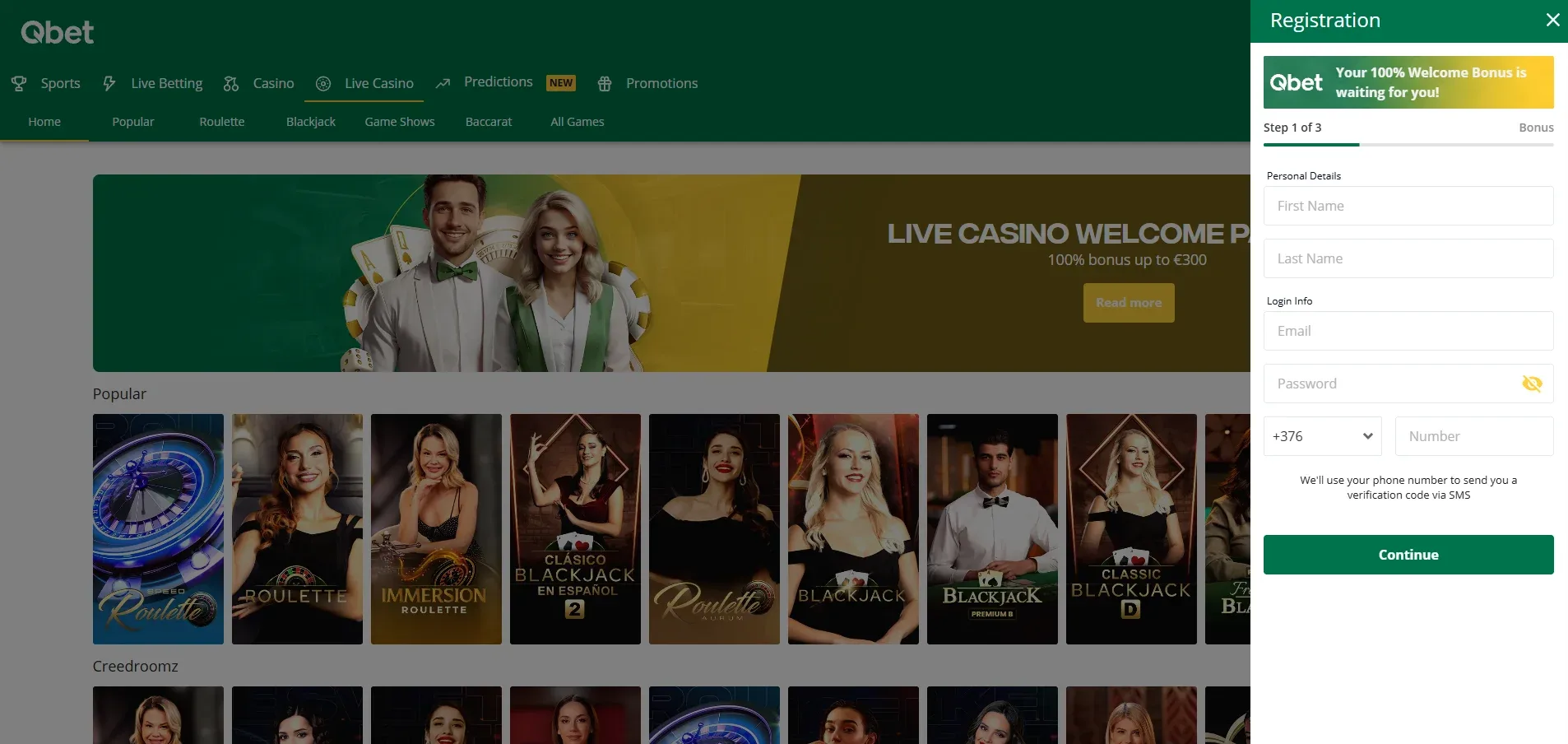 Qbet Casino Login
