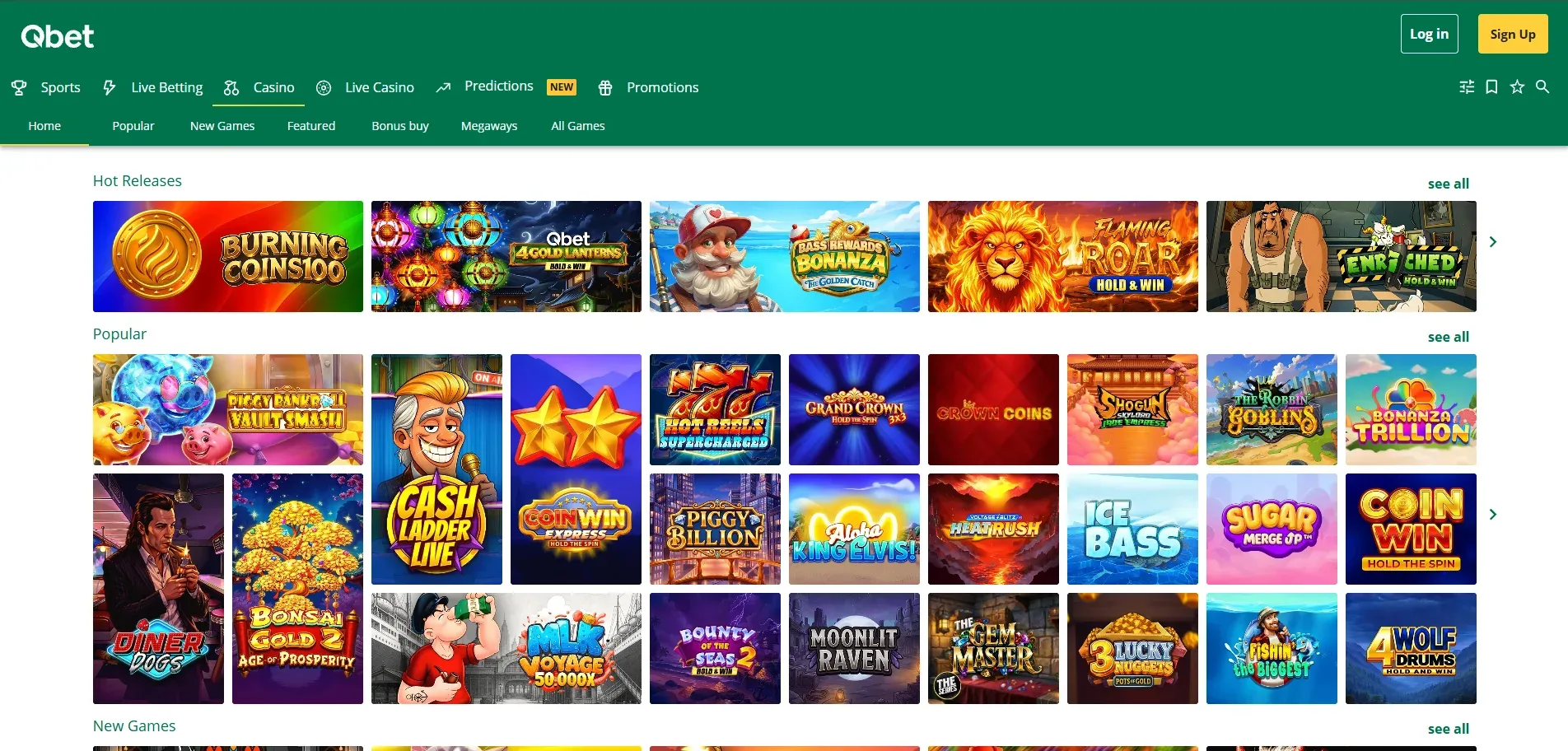 Qbet Casino Games